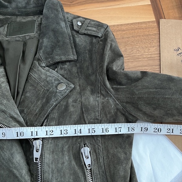 NWOT SL8 Genuine suede moto jacket, SL8. Size L Color Green. This jacket - Picture 2 of 12